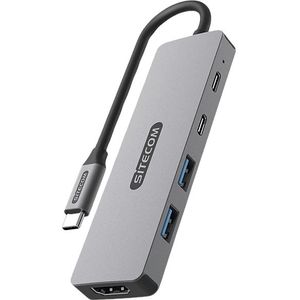 Sitecom Multiport Adapter 5-in-1 Usb-c Pd Zilver / Zwart (cn-5502)