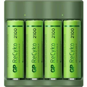 GP ReCyko Batterijlader - (USB) B421 4-slot incl. 4 x AA 2100 mAh - Oplaadbare batterijen - Batterij oplader