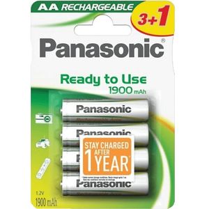 Panasonic Battery Herlaadbare Aa-batterijen Evolta 1900 Mah 4-pack (hhr-p6 Evolta/3+1)