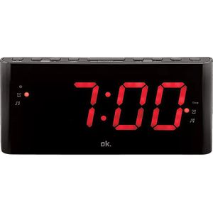 Ok Wekkerradio Fm Zwart (ocr 140 Big Digit Alarm Clock)
