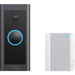 Ring Slimme Video-deurbel Wired Met Chime (2nd Gen) Zwart (b08lr3g17d + B09l45tsyf)