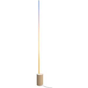 Philips Hue Gradient Signe Vloerlamp - Wit en Gekleurd Licht - Houtkleurig