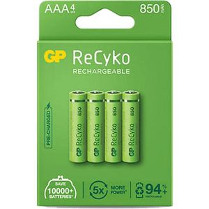 AAA Batterij GP NiMH 850 MAh ReCyko 1.2V 4 Stuks