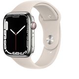 Apple Watch Series 7 GPs + Cellular - Stainless Steel Kast Silver 45mm Sportbandje Starlight (mkjv3nf/a)