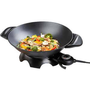 Domo elektrische wok DO8708W - Pan + steelpan - Zwart