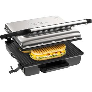 Tefal GC242D Inicio Grill Adjust - Contactgrill - multifunctionele paninigrill - RVS - 2000 W