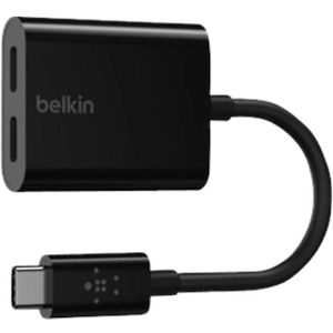 Belkin Adapter Usb-c - 2 X Audio & Charge Zwart (f7u081btblk)