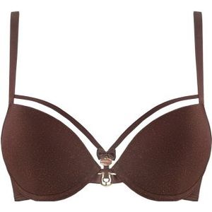 space odyssey push up bh | wired padded shimmering dark brown
