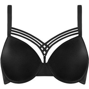 dame de paris padded plunge bra | wired padded black