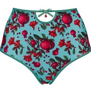 forbidden fruit high waist slip |  pomegranate print