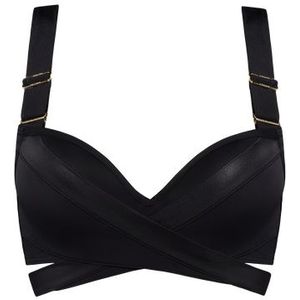 cache coeur push up bikini top | wired padded black