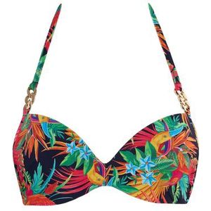 hula haka push up bikini top | wired padded rainforest and gold