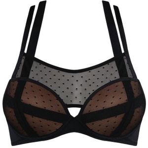 flash dance push up bh | wired padded sheer black polka dot