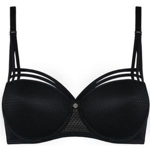 dame de paris balconette bh | wired padded black pyramid mesh