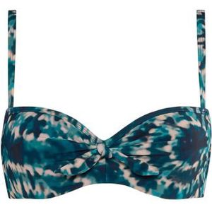 lotus plunge balconette bikini top | wired padded blue and green dye