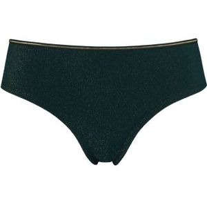 dame de paris 8 cm brazilian slip |  pine green and gold lurex