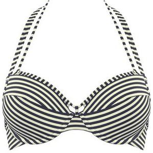 holi vintage push up bikini top | wired padded blue-ecru