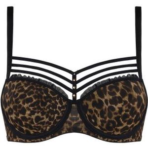 vixen plunge balconette bh | wired padded leopard print