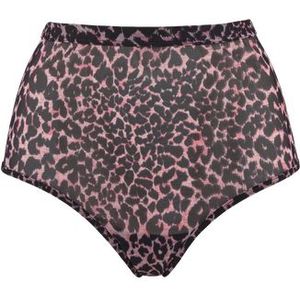 night fever high waist slip |  black pink leopard