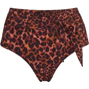 jungle diva high waist bikini slip |  brown and dark orange