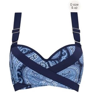 cache coeur plunge balconette bikini top | wired padded paisley print