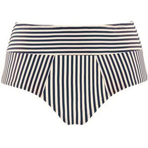 holi vintage high waist bikini slip |  blue-ecru