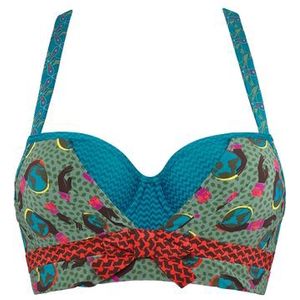 gaia plunge balconette bh | wired padded blue and green