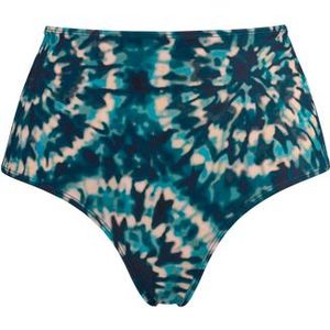 lotus high waist bikini slip |  blue and green dye