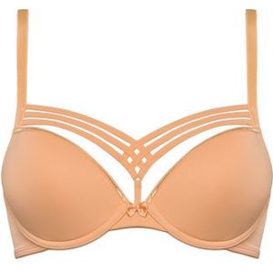 dame de paris push up bh | wired padded apricot and gold