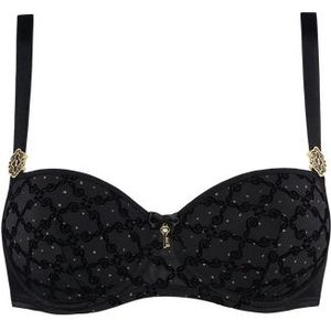 calliope balconette bh | wired padded black and gold print