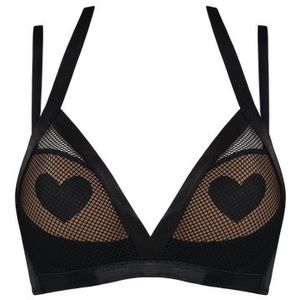 heartbreaker push up bh | wired padded black mesh and sand