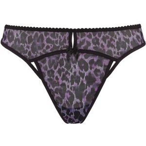 peekaboo 4 cm string |  black purple leopard