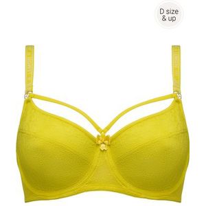 space odyssey niet-voorgevormde balconette bh | wired unpadded citrus yellow lace