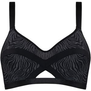 wing power bralette | unwired unpadded black and grey