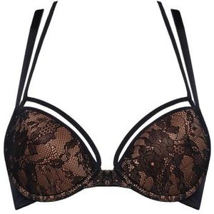 the art of love push up bh | wired padded black lace and sand