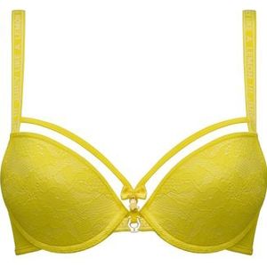 space odyssey push up bh | wired padded citrus yellow lace