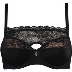 carita plunge balconette bh | wired padded black lace and sand