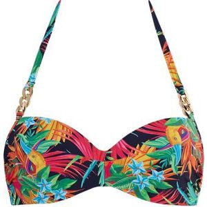 hula haka plunge balconette bikini top | wired padded rainforest and gold