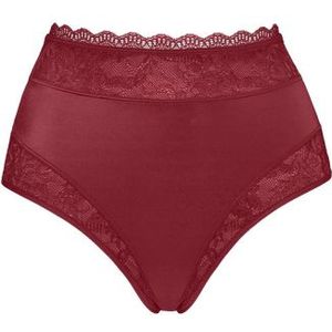 carita high waist slip |  cabernet red and lace