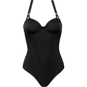 gloria plunge balconette body | wired padded black