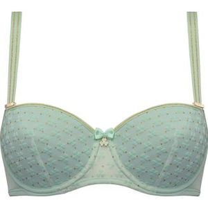lucky clover balconette bh | wired padded green clover and gold