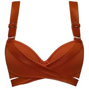 cache coeur push up bikini top | wired padded burnt orange