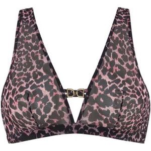 night fever bralette | unwired unpadded black pink leopard