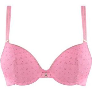 rebel heart push up bh | wired padded pink and gold