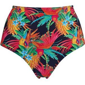 hula haka high waist bikini slip |  rainforest and gold