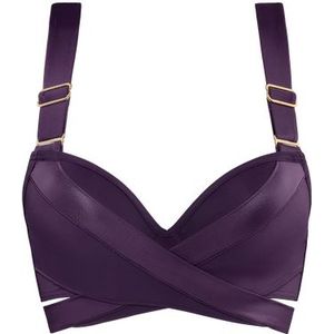 cache coeur push up bikini top | wired padded deep purple