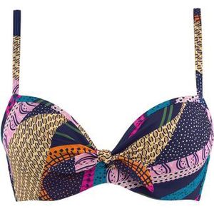 lotus push up bikini top | wired padded dark blue and purple