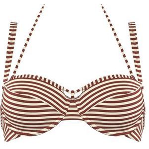 holi vintage plunge balconette bikini top | wired padded red-ecru