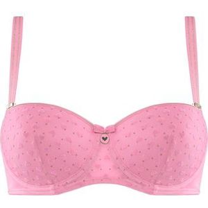 rebel heart balconette bh | wired padded pink and gold