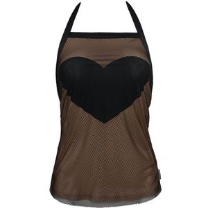 heartbreaker tank top |  black mesh and sand /M